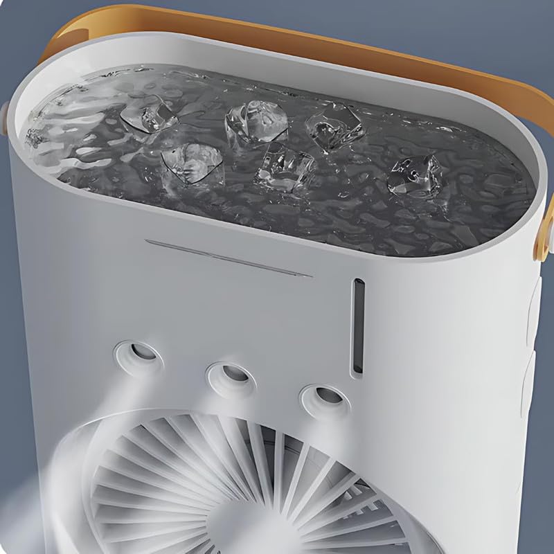 3-in-1 Mini Portable AC with Dual Fans, LED Light
